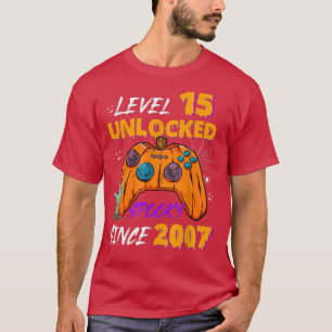 Gamer Level 15 Unlocked 15th Birthday Spooky Since T-Shirt