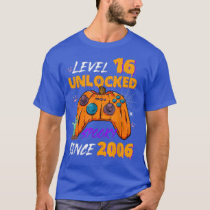 Gamer Level 16 Unlocked 16th Birthday Spooky Since T-Shirt