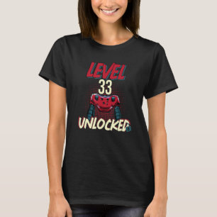 Gamer Level 33 unlocked 33rd Birthday T-Shirt