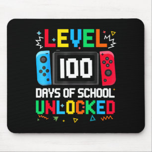 Gamer Level Unlocked 100 Days Of School Student Bo Mouse Pad