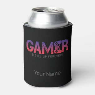Gamer Level Up Forever Vintage Gamepad Design Can Cooler