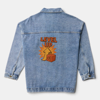Gamer Level  Up Men T-shirt women Jean Jacket
