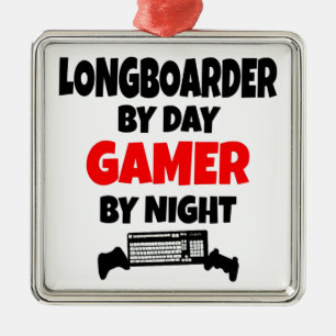 Gamer Longboarder Metal Tree Decoration