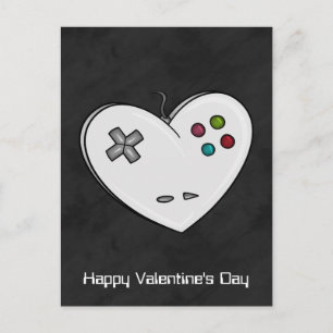 Gamer Love Controller Heart Valentine Holiday Postcard