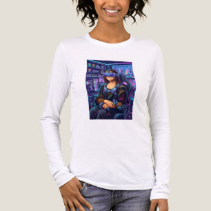 Gamer Mona Lisa VR Headset Funny Cyberpunk Art Pri Tri-Blend Shirt