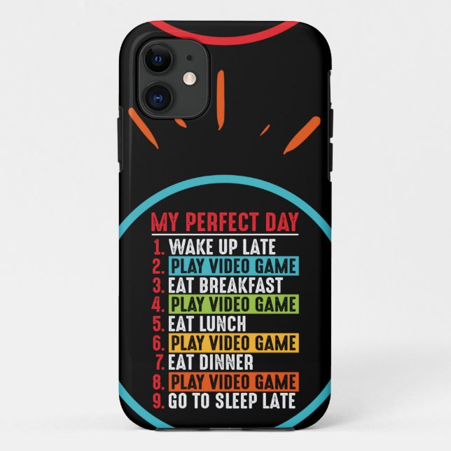 Gamer My Perfect Day Play Video Games     Case-Mate iPhone Case (Back)