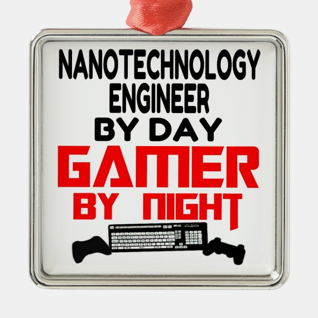 Gamer Nanotechnology Engineer Metal Tree Decoration (Front)