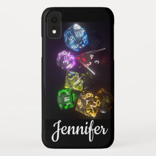 Gamer Nerd D&D Dice Patterned Custom Name Case-Mate iPhone Case