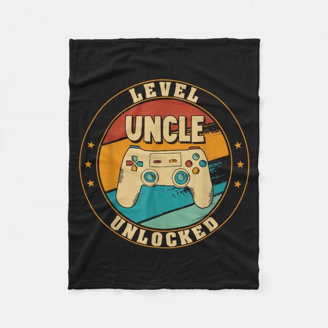 Gamer New Uncle Dad Mom Baby Announcement Pregnanc Fleece Blanket (Front)