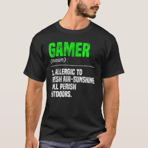 Gamer Noun Definition Video Game Player Gaming Pc T-Shirt