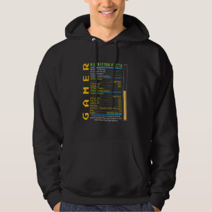 Gamer Nutrition Facts Funny Gaming Gamer Hoodie