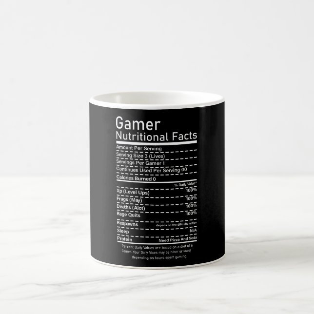 Gamer Nutritional Facts Funny Gaming Console Gift Coffee Mug (Center)