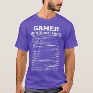 Gamer Nutritional Facts Gaming Funny Video Gamer M T-Shirt