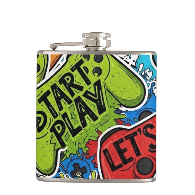 Gamer Pattern Flask (Front)
