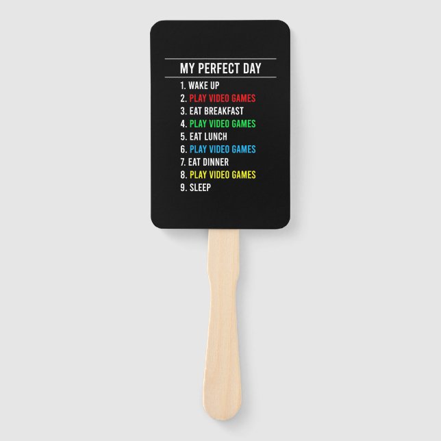 Gamer Perfect Day Hand Fan (Front)