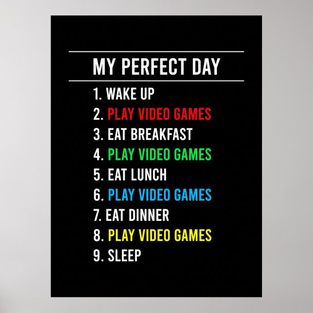 Gamer Perfect Day Poster (Front)