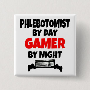 Gamer Phlebotomist 15 Cm Square Badge