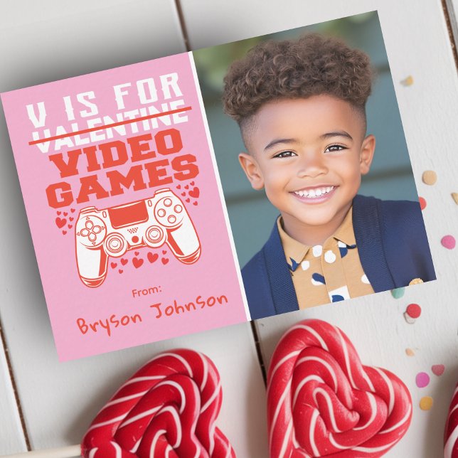 Gamer Photo Classroom Valentines Day Card (Gamer Photo Classroom Valentines Day Card)