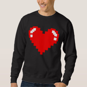 Gamer Pixel Heart Online Gaming Video Games Valent Sweatshirt