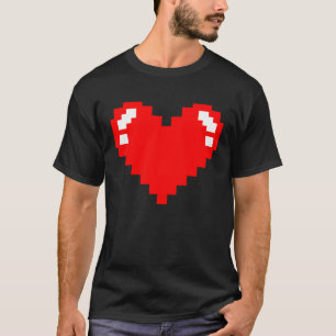 Gamer Pixel Heart Online Gaming Video Games Valent T-Shirt