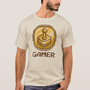 Gamer Pixel Joystick Emblem - Retro Gaming T-Shirt