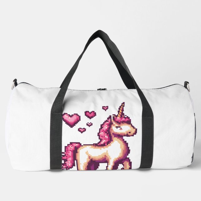 Gamer Pixel Unicorn (1) Duffle Bag (Front)