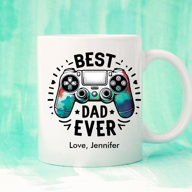 Gamer Player Best Dad Father's Day Personalised    Coffee Mug (Creator Uploaded)