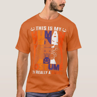 Gamer Pumpkin Jack O Lantern Funny Halloween Video T-Shirt