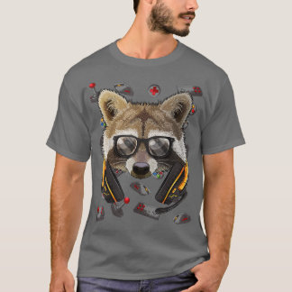 Gamer Raccoon Gaming Animal Video Game Player Boys T-Shirt