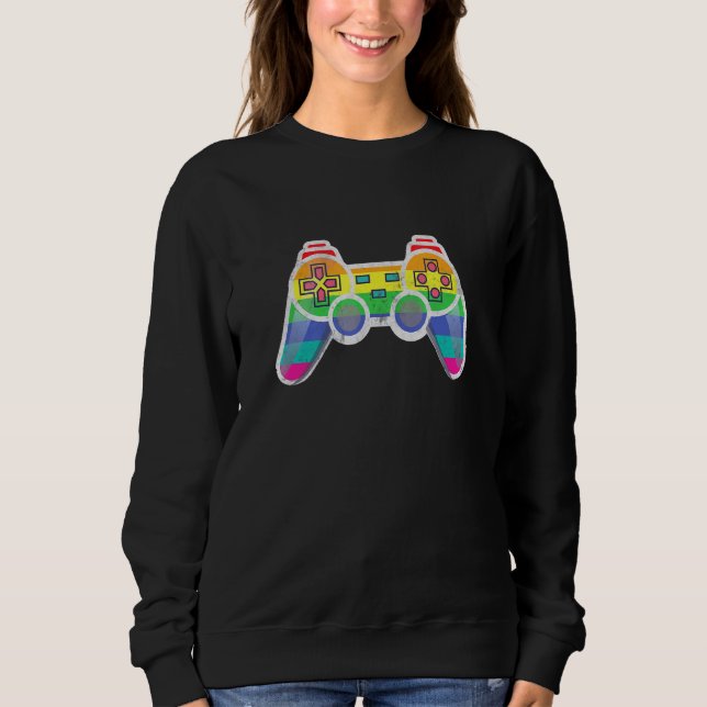 Gamer Rainbow Lgbt Gay Pride Month Sweatshirt (Front)
