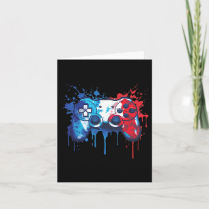 Gamer - Red White Blue 4th Of July Video Game 1  Card