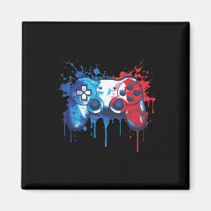 Gamer - Red White Blue 4th Of July Video Game 2  Magnet