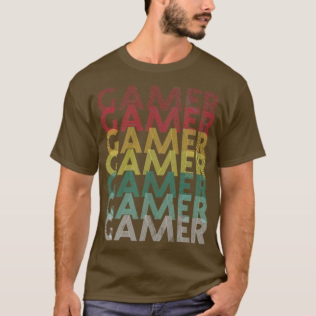 Gamer Retro 70s Gift Game Funny T-Shirt (Front)