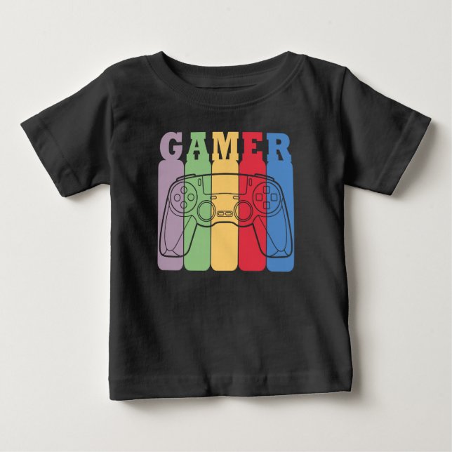 Gamer Retro Game Controller Design Baby T-Shirt (Front)