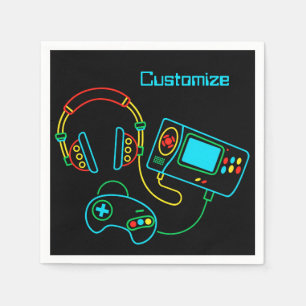 Gamer Retro Neon   Napkin