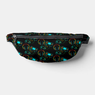 Gamer Retro Neon Pattern Bum Bags