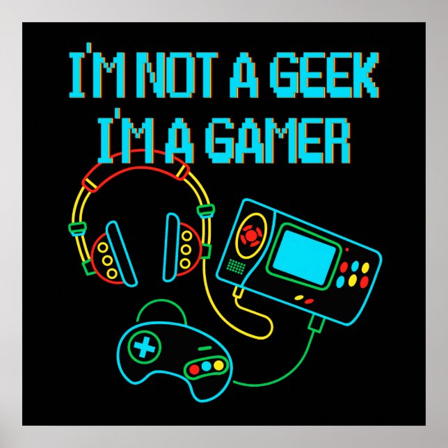 Gamer Retro Neon Poster (Front)