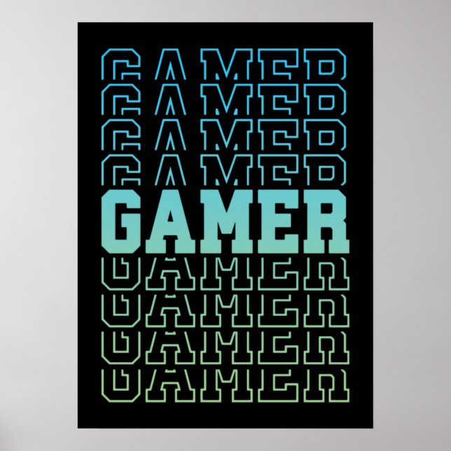 Gamer Retro Old School - Funny Video Gamer, Gaming Poster (Front)