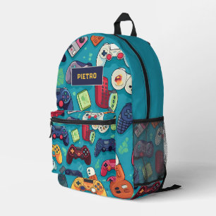 Gamer Retro Vintage Video Game Custom Name Printed Backpack