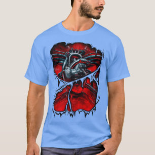 Gamer Robot Metal Anatomical Heart Halloween Costu T-Shirt