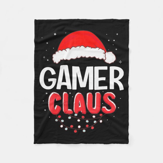 Gamer Santa Claus Christmas Matching Costume  Fleece Blanket (Front)