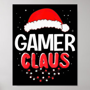 Gamer Santa Claus Christmas Matching Costume Poster