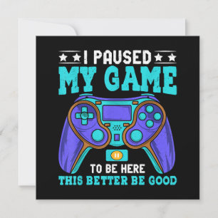 Gamer Shirt Boys Men Kids Teens Paused My Game To Save The Date