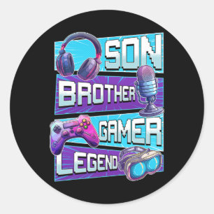 Gamer Shirt Gaming Shirt Video Game Shirts For Boy Classic Round Sticker