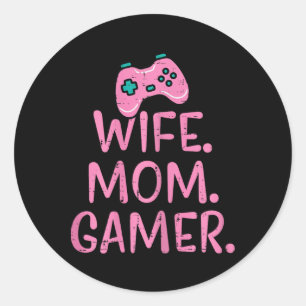 Gamer Shirts Video Gaming Boys Men Girl Kids Gift Classic Round Sticker