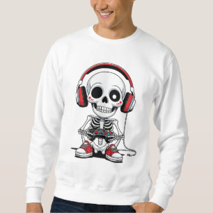 Gamer Skeleton – Funny Halloween Gaming Sweatshirt