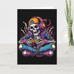 Gamer Skeleton Halloween Girls Teens Women Video G Card