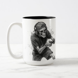Gamer Skeleton  Two-Tone Coffee Mug