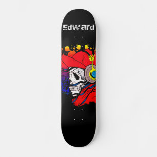 Gamer Skull with Headphones Skateboard