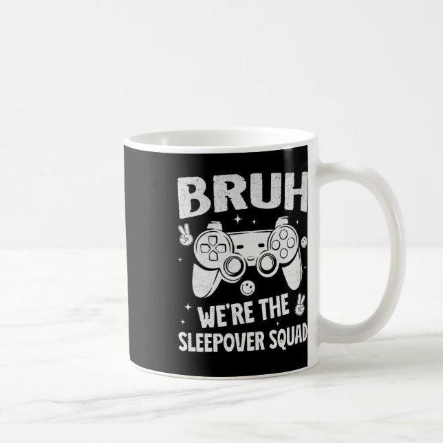 Gamer Sleepover Party For Boys Funny Bruh Slumber  Coffee Mug (Right)